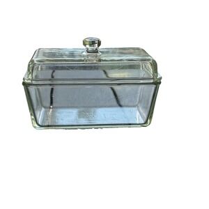 Vintage Westinghouse Clear Glass Refrigerator Box Loaf Pan Dish With Lid